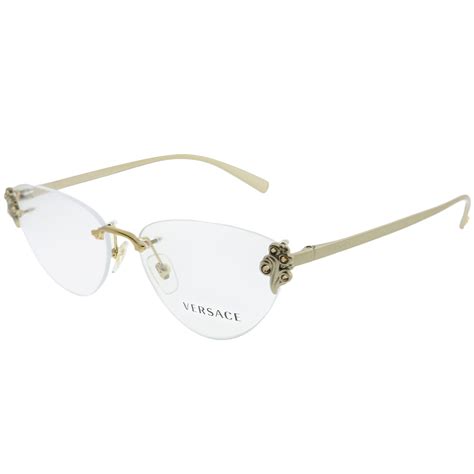 lentes versace transparentes|Versace rimless eyeglasses.